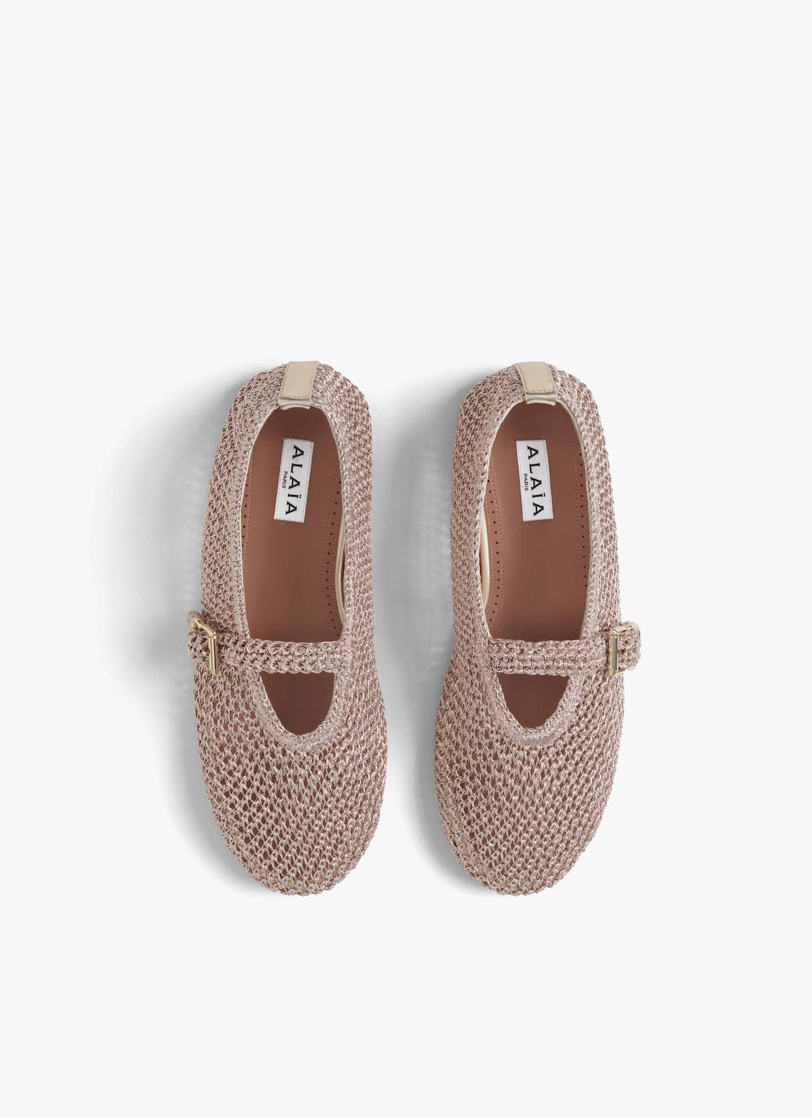 BALLET FLATS IN KNITTED LUREX ALAÏA GOLD BALLET FLATS IN KNITTED LUREX